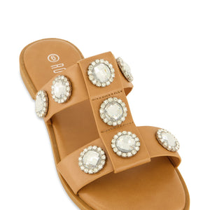 Gemstone Embellished Slide Sandals