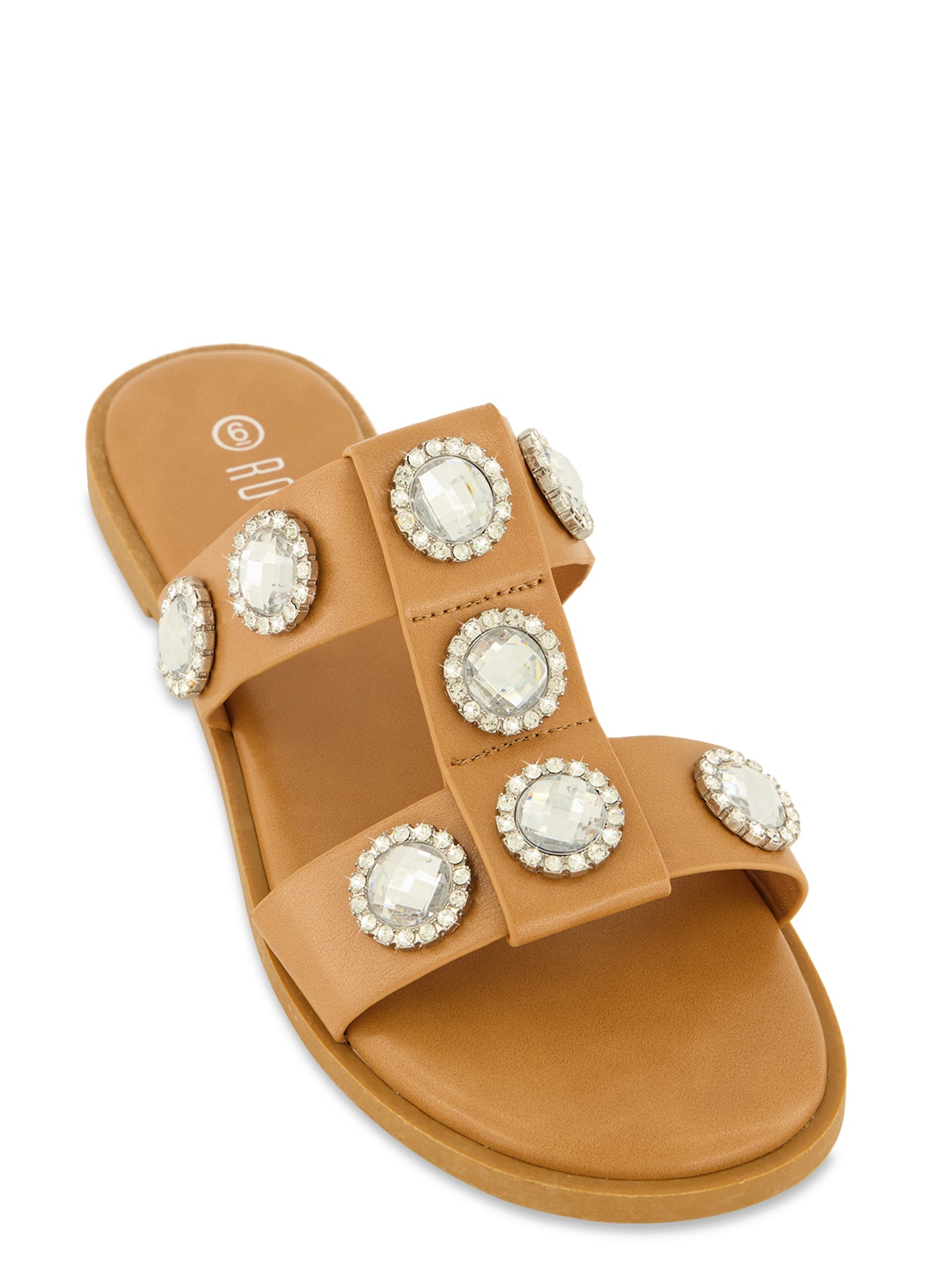 Gemstone Embellished Slide Sandals