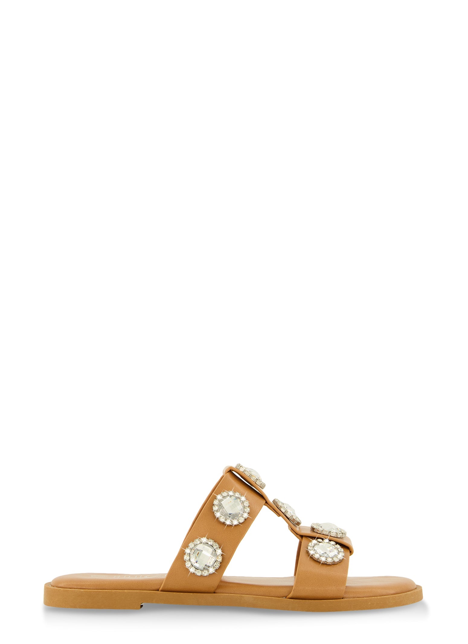 Gemstone Embellished Slide Sandals
