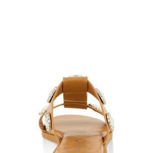 Gemstone Embellished Slide Sandals