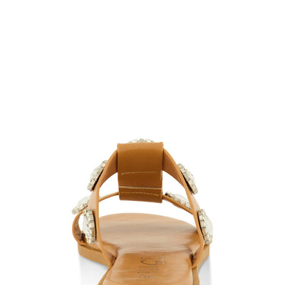 Gemstone Embellished Slide Sandals