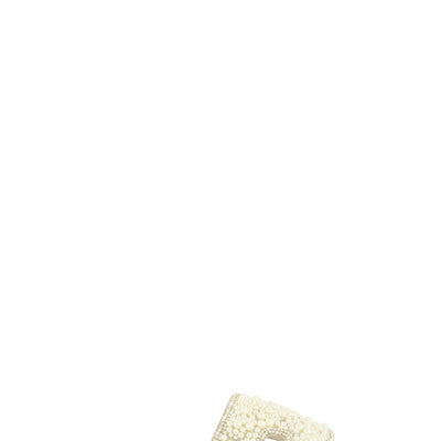 Faux Pearl Rhinestone H Band Slide Sandals