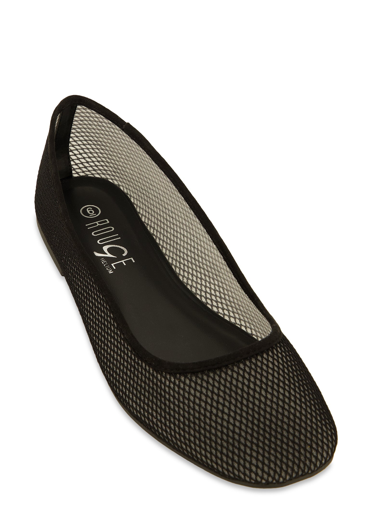 Fishnet Mesh Lined Ballerina Flats