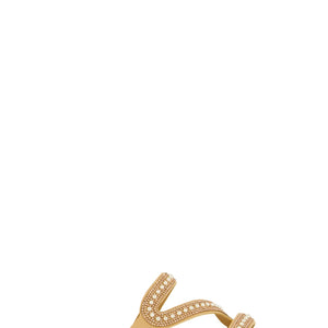 Rhinestone Asymmetric Band Flat Sandals