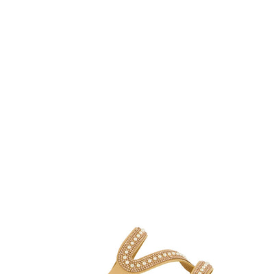Rhinestone Asymmetric Band Flat Sandals