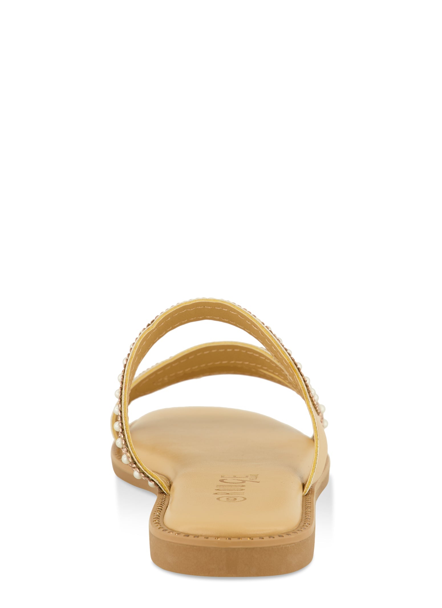 Rhinestone Asymmetric Band Flat Sandals