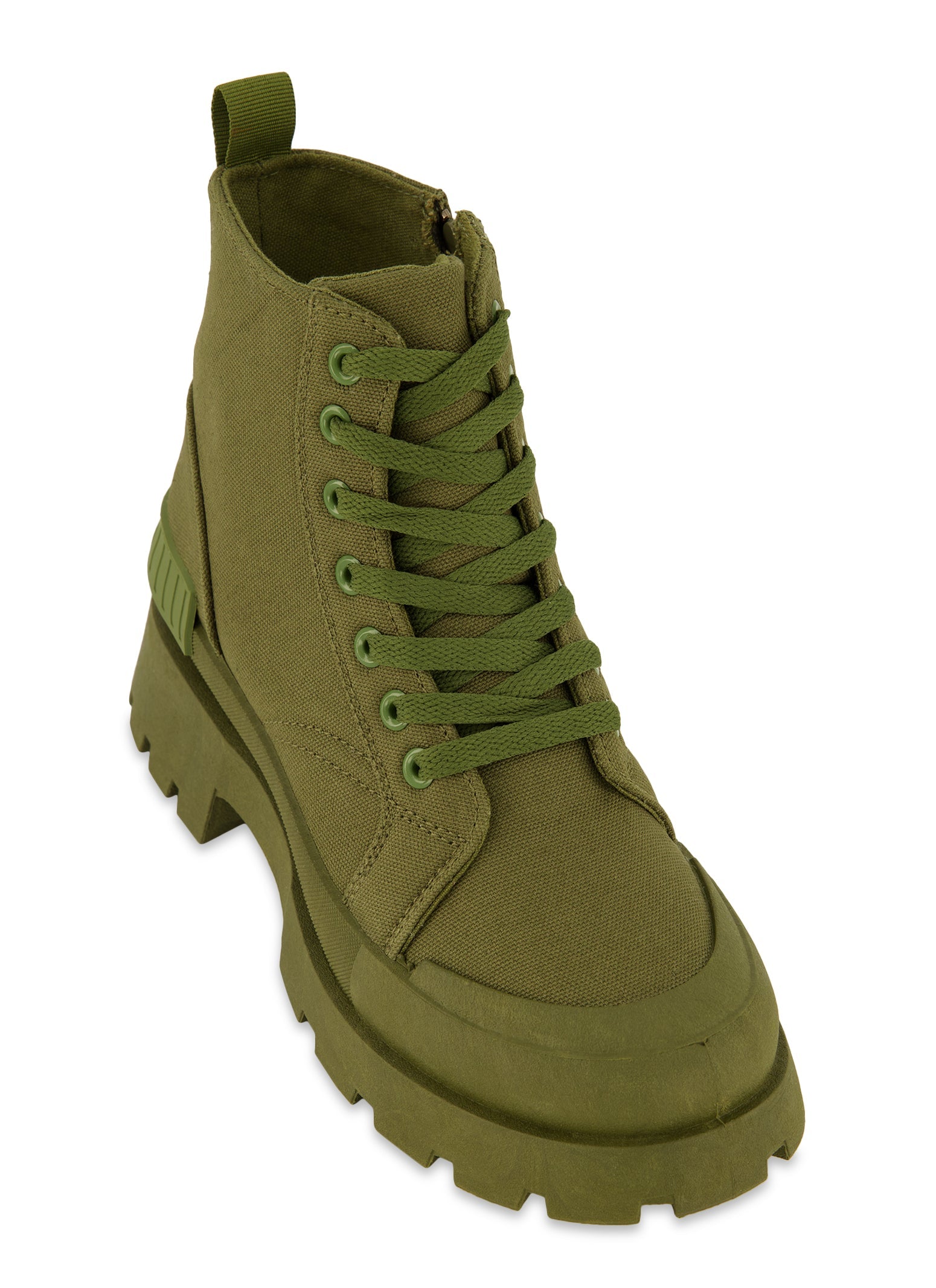 Canvas Cap Toe Detail Combat Boots