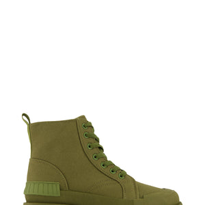 Canvas Cap Toe Detail Combat Boots