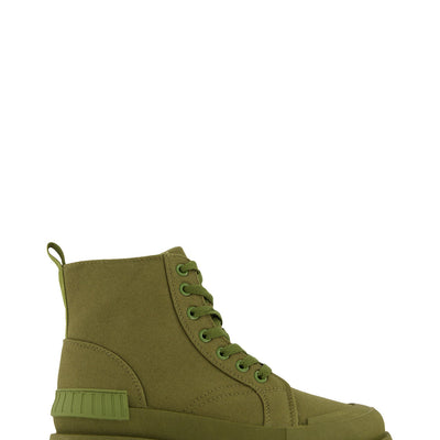 Canvas Cap Toe Detail Combat Boots