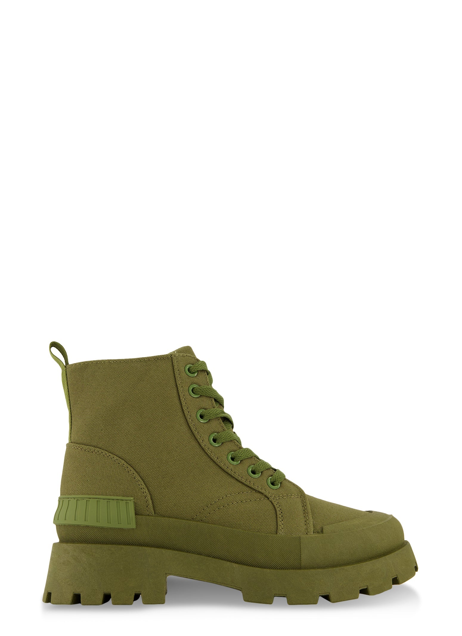 Canvas Cap Toe Detail Combat Boots