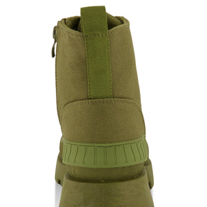 Canvas Cap Toe Detail Combat Boots