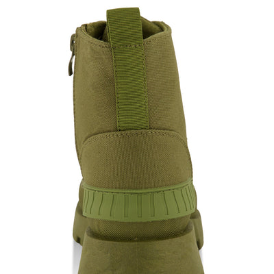 Canvas Cap Toe Detail Combat Boots