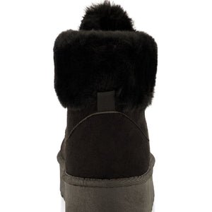 Faux Fur Lined Lace Up Platform Booties