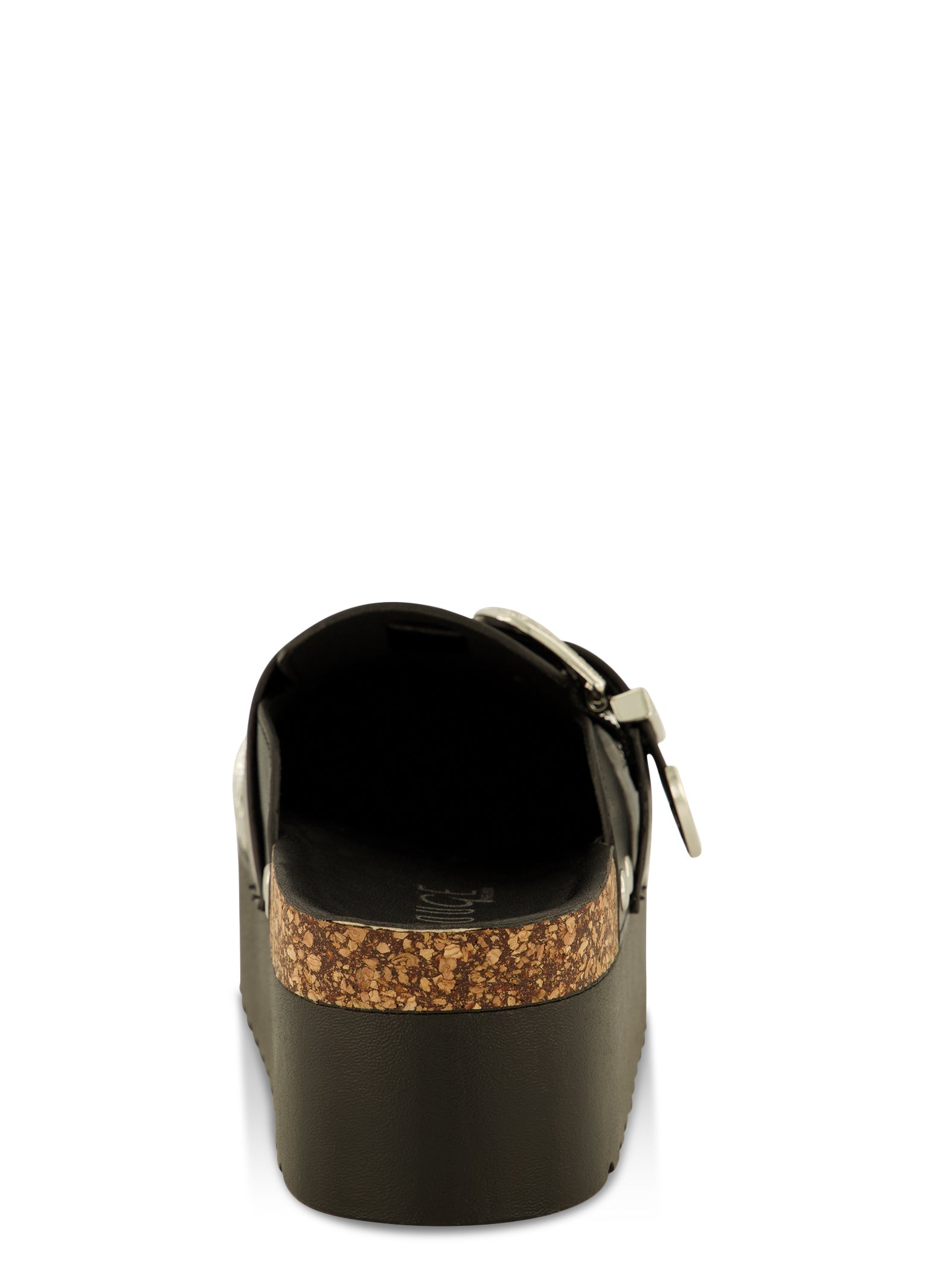 Studded Charm Buckle Round Toe Platform Clogs
