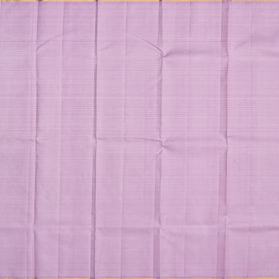 Pink Handloom Kanchipuram Korvai Silk Saree With Lavender Border