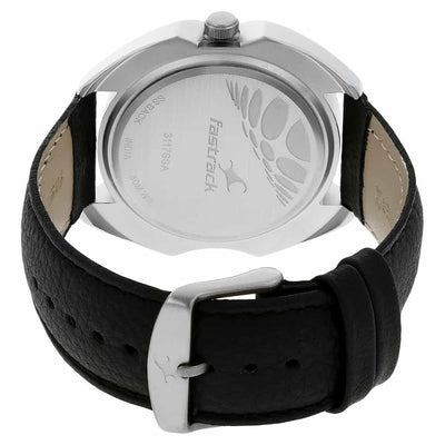 Fastrack Grey Dial Analog & Black Leather
