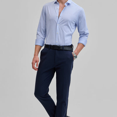 Light Blue Stripes Stretch Shirt