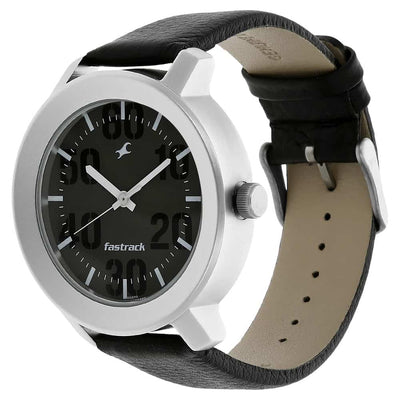 Fastrack Grey Dial & Black Leather