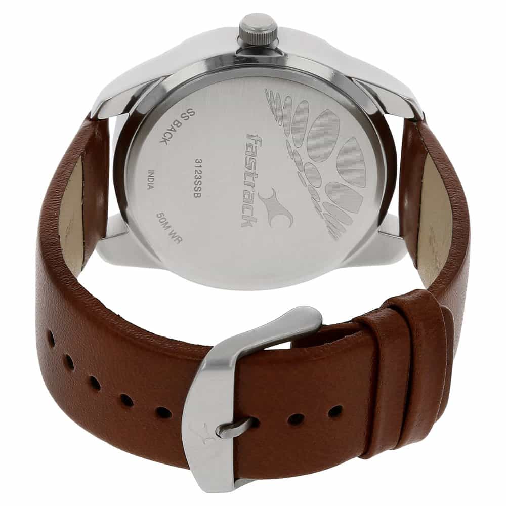 Fastrack Mens Brown Leather Strap