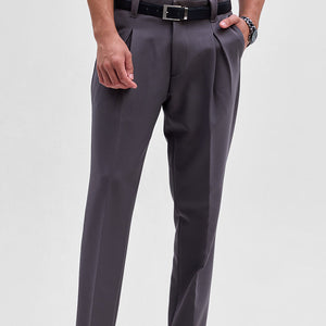Grey Slim Fit Stretch Trousers