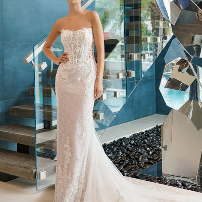 Lace Fitted Strapless Bridal Gown by Adrianna Papell 31314