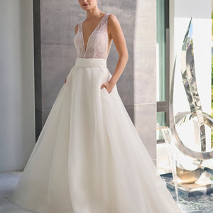 Organza Sleeveless Bridal Ball Gown by Adrianna Papell 31315