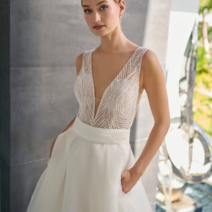 Organza Sleeveless Bridal Ball Gown by Adrianna Papell 31315