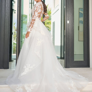 Long Sleeve Short Bridal Gown by Adrianna Papell 31319