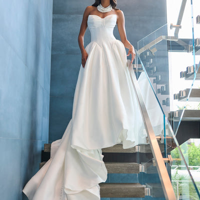 Mikado Strapless Bridal Gown by Adrianna Papell 31321
