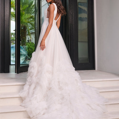 Ruffled Sleeveless Bridal Gown by Adrianna Papell 31322