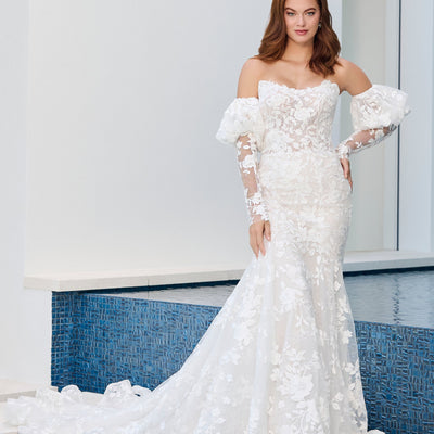 Long Sleeve Mermaid Bridal Gown by Adrianna Papell 31323