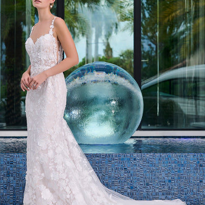 Lace Fitted Sleeveless Bridal Gown by Adrianna Papell 31325