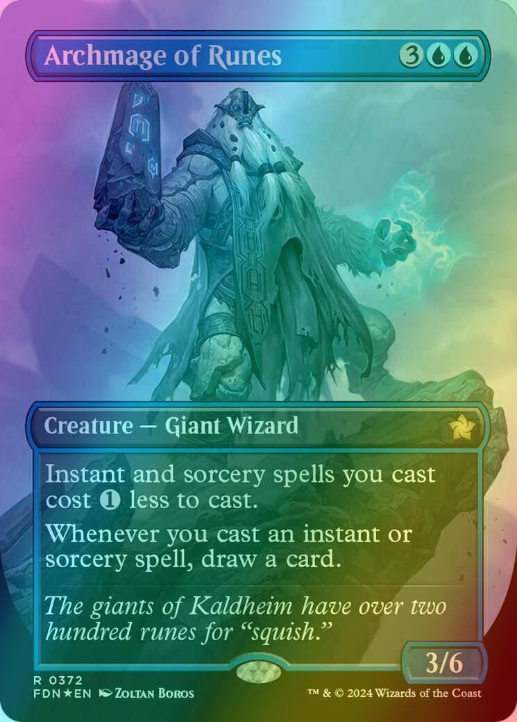 Archmage of Runes [372] [Borderless] [Foundations] [Mana Foil]