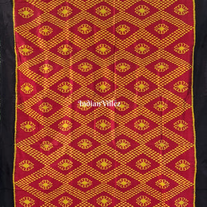 Red Yellow Contemporary Odisha Ikat Tarabali Silk Saree