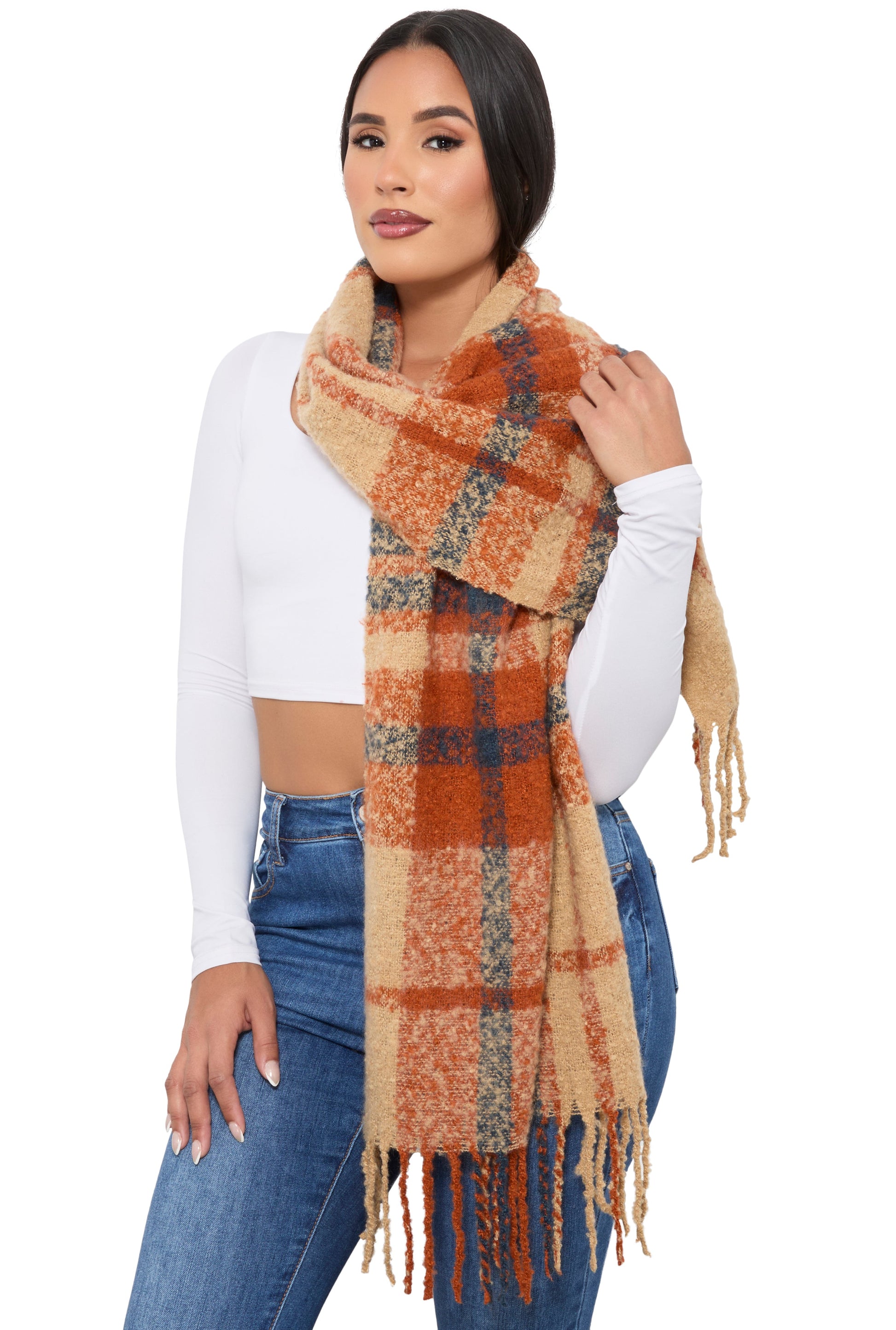Boucle Plaid Scarf