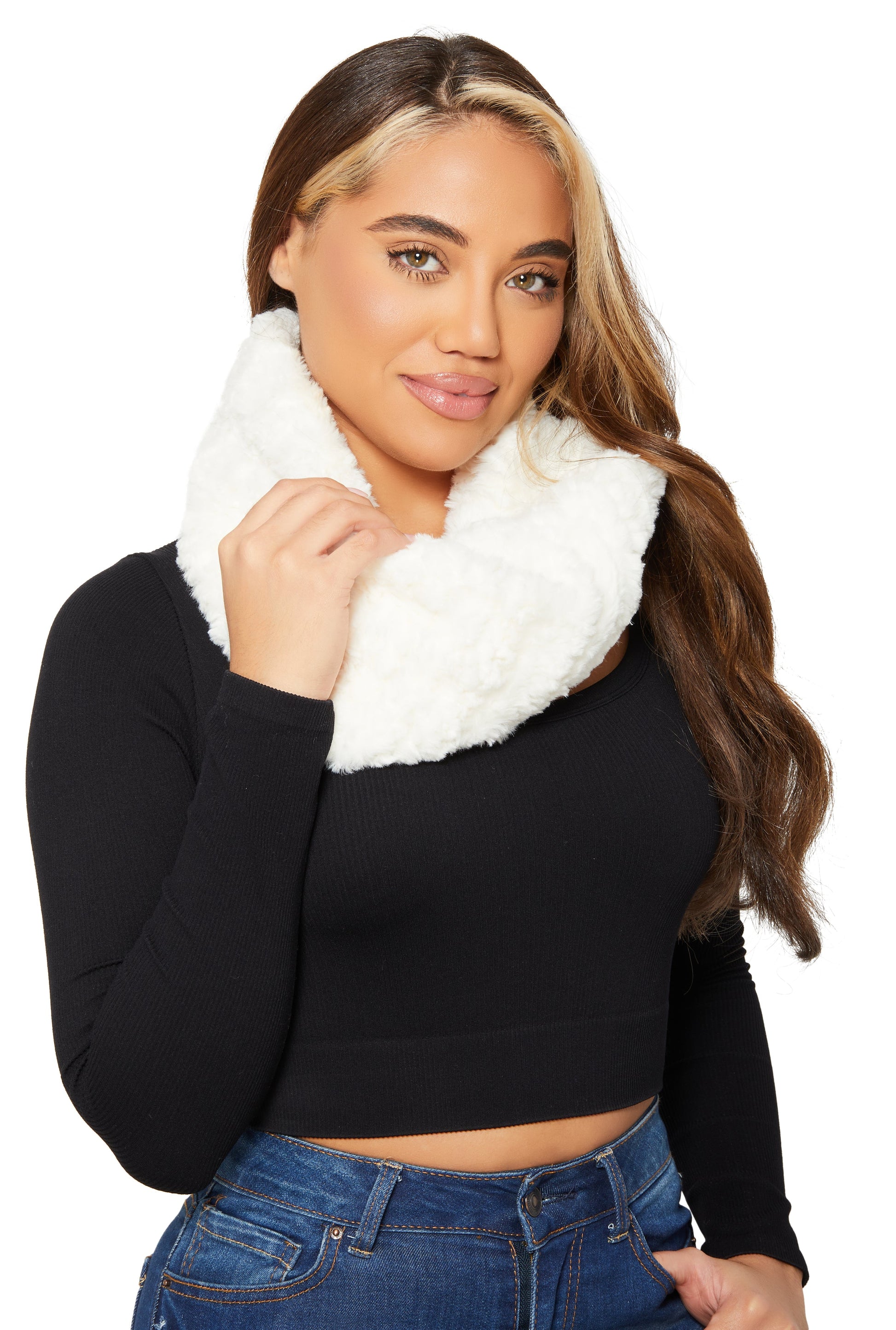 Solid Faux Fur Scarf