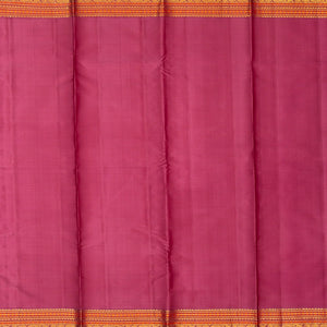 Lavender Handloom Kanchipuram Korvai Silk Saree With Contrast Border