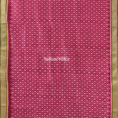Maroon Odisha Ikat Contemporary Silk Saree With Exclusive Floral Pallu
