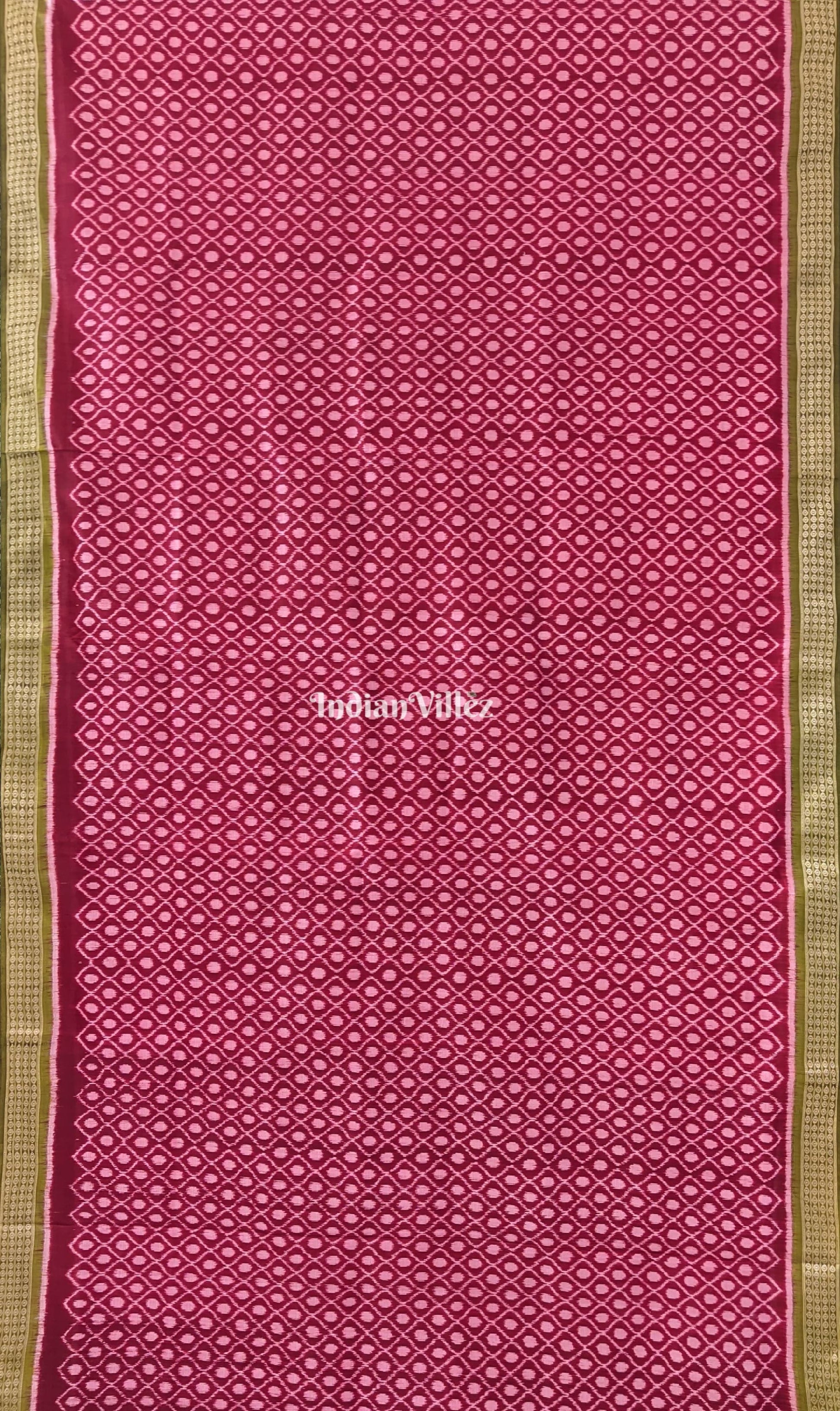 Maroon Odisha Ikat Contemporary Silk Saree With Exclusive Floral Pallu