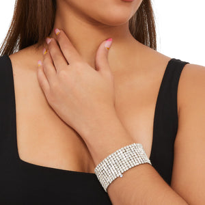 Plus Size Rhinestone Stretch Bracelet