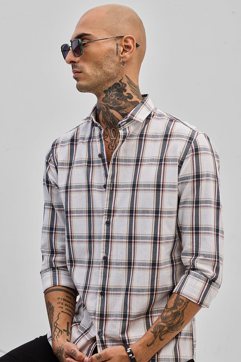 White Checks Slim Fit Shirt