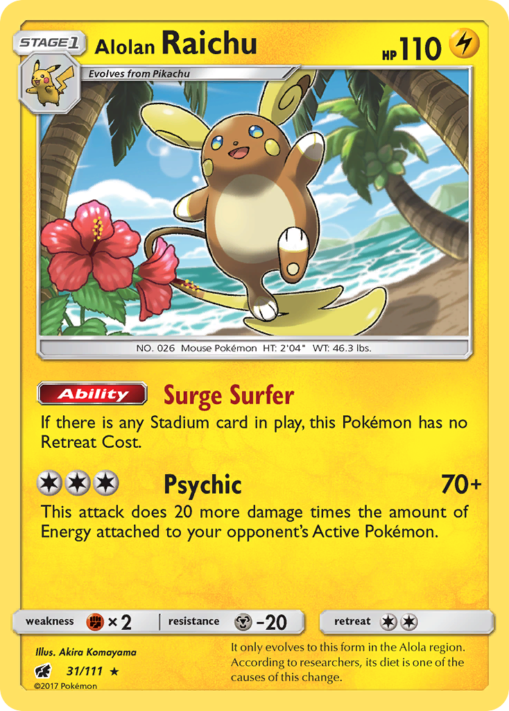 Alolan Raichu - 31/111 - Rare Holo