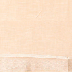Cream intricate design semi-raw tussar saree with self border & plain pallu
