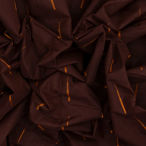 Dark Brown Handloom Kanchi Cotton Saree With Raindrop Buttas