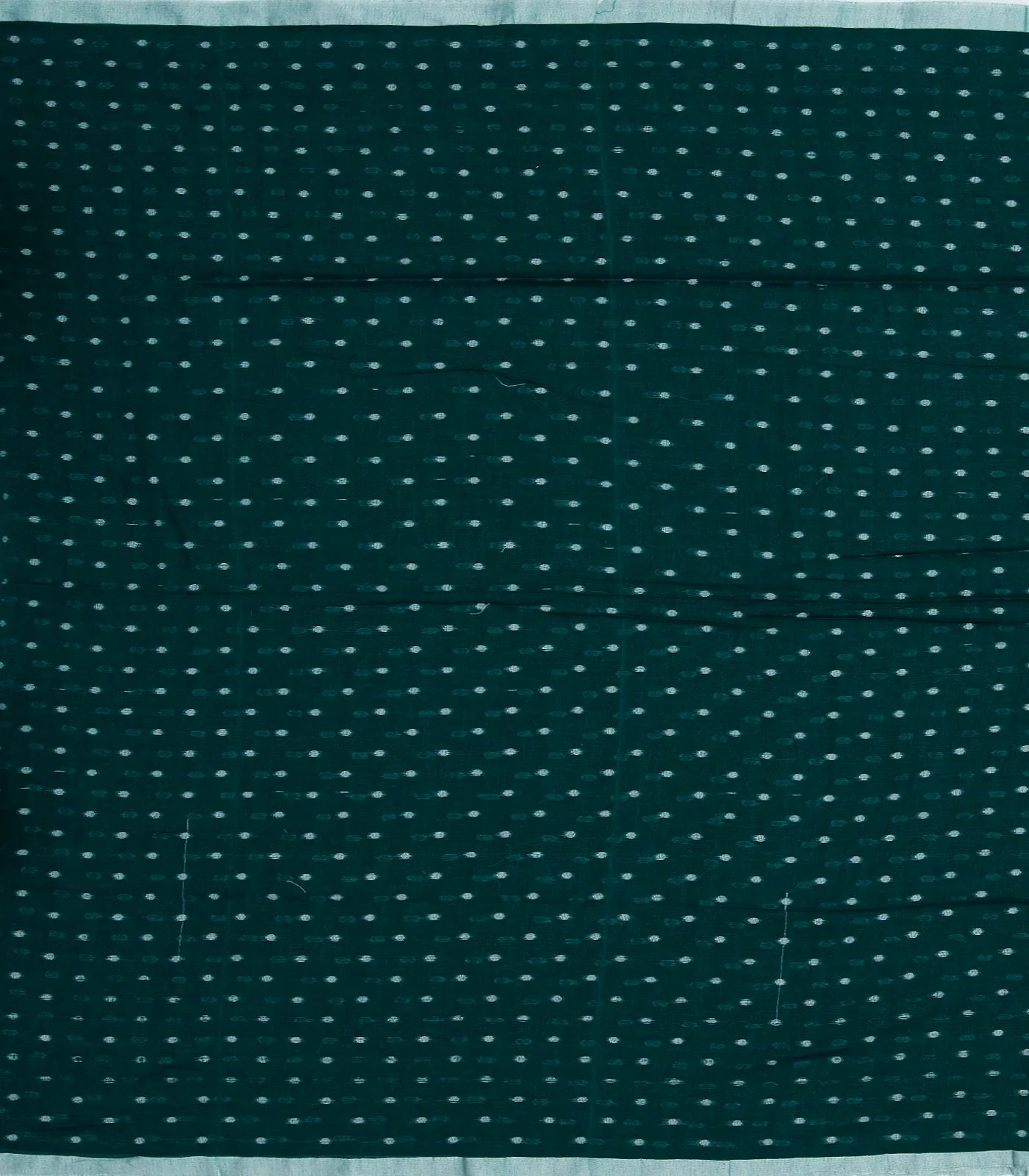 Teal Bengal Cotton Saree With Coin Motifs