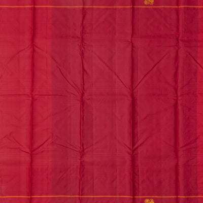 Light Green Handloom Kanchipuram Korvai Silk Saree With Crimson Border