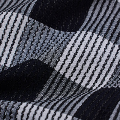 Black Textured Checks Slim Fit Shirt