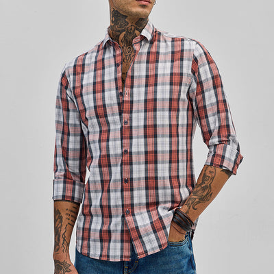 Red Checks Slim Fit Shirt