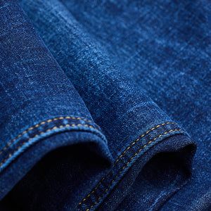Dark Blue Distressed Regular Fit Jeans