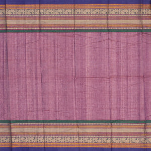 Magenta Handloom Kanchi Cotton Saree With Contrast Border
